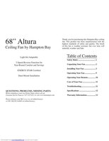 Hampton Bay 56 IN CHALTURA Ceiling Fan Operating Manual